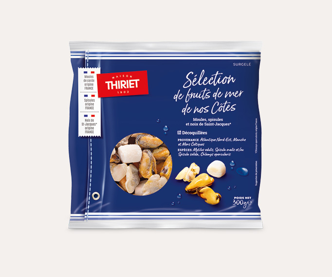 Sélection de fruits de mer de nos Côtes, surgelés Maison Thiriet