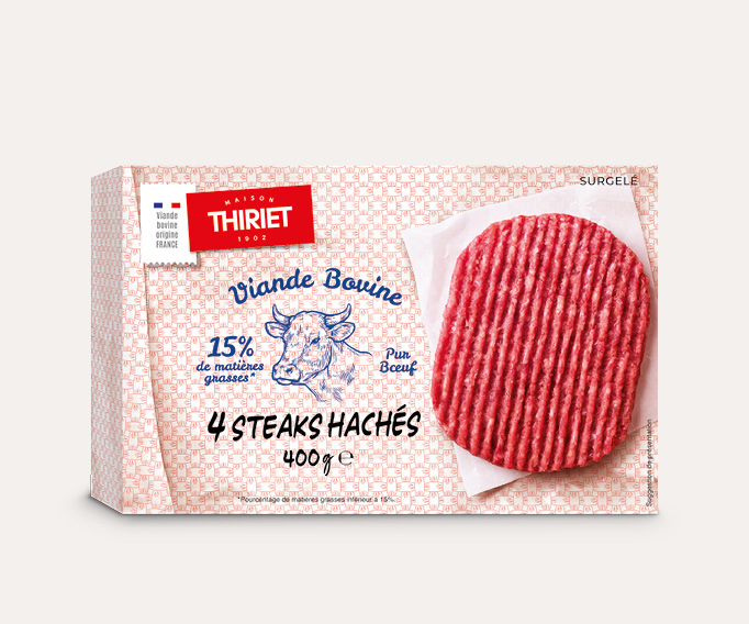 4 steaks hachés pur boeuf 15 % La 2ème à -50%