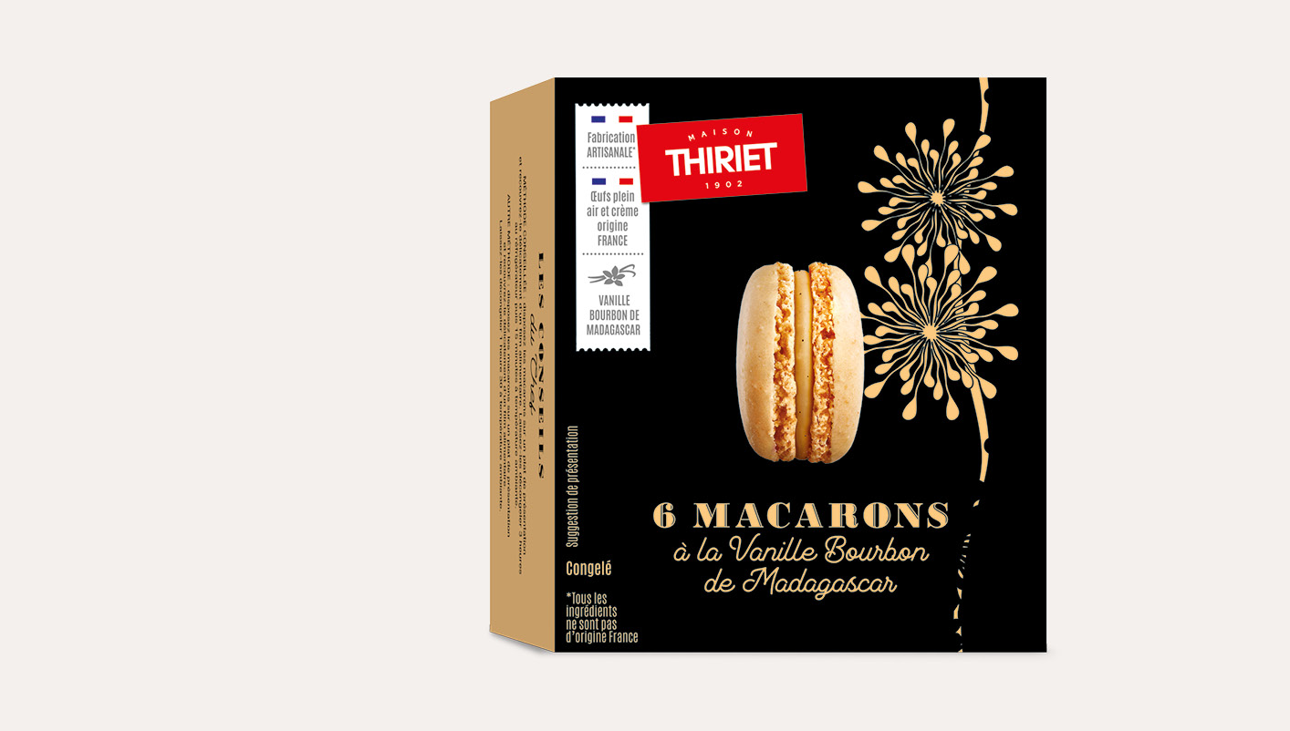 6 Macarons à la vanille Bourbon de Madagascar Le lot de 2