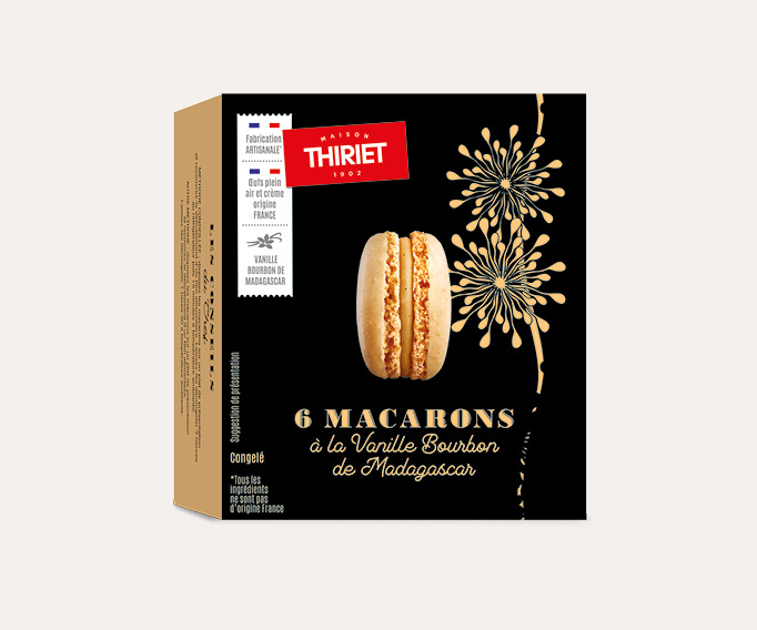 6 Macarons à la vanille Bourbon de Madagascar Le lot de 2