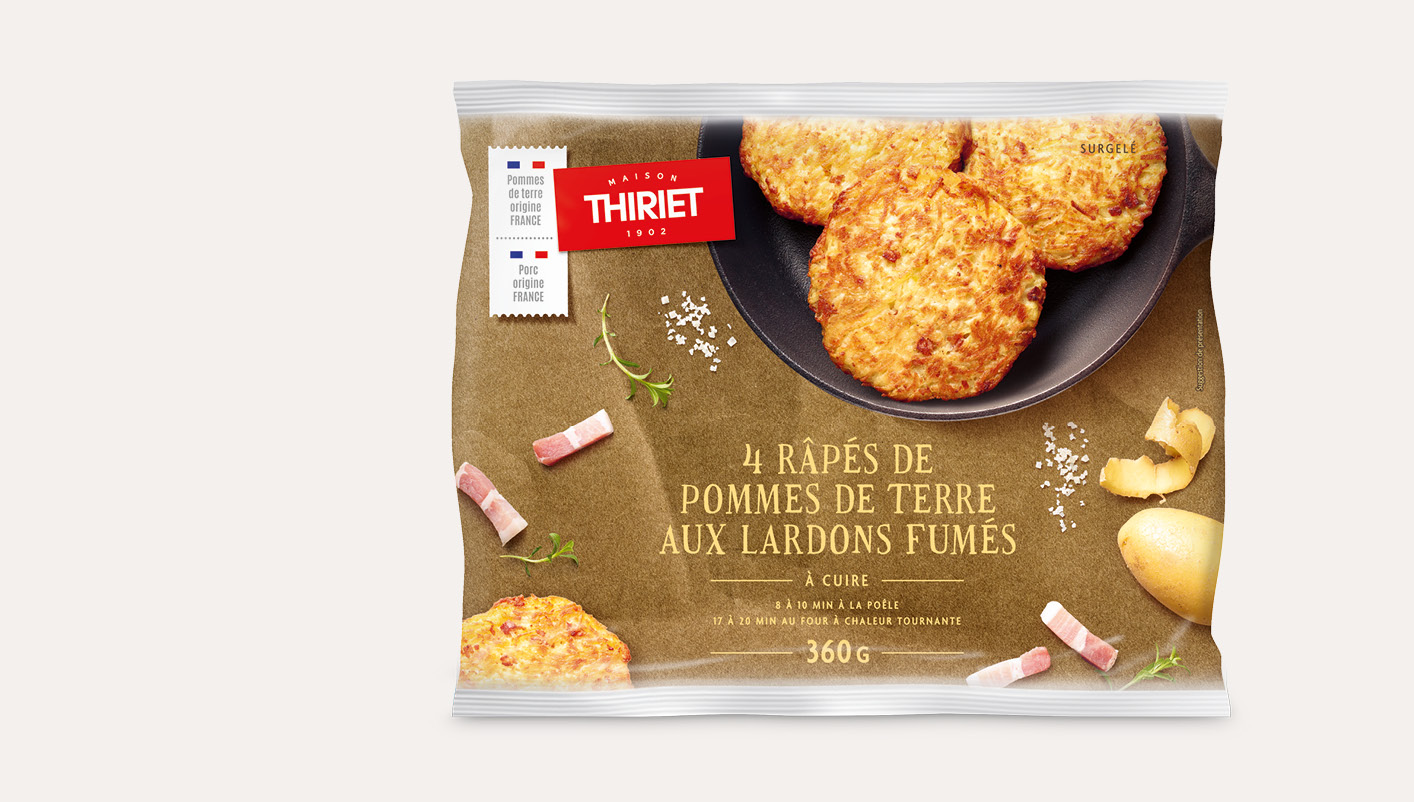 4 Râpés de pommes de terre aux lardons fumés Le 2ème à -50%