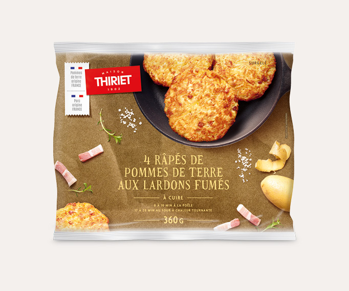 4 Râpés pommes de terre aux lardons fumés Lot de 2 sachets