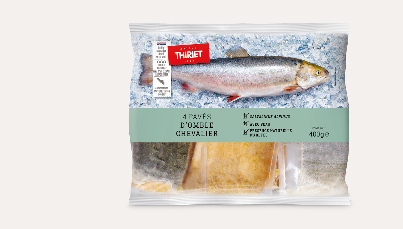 4 Pavés d'omble chevalier avec peau