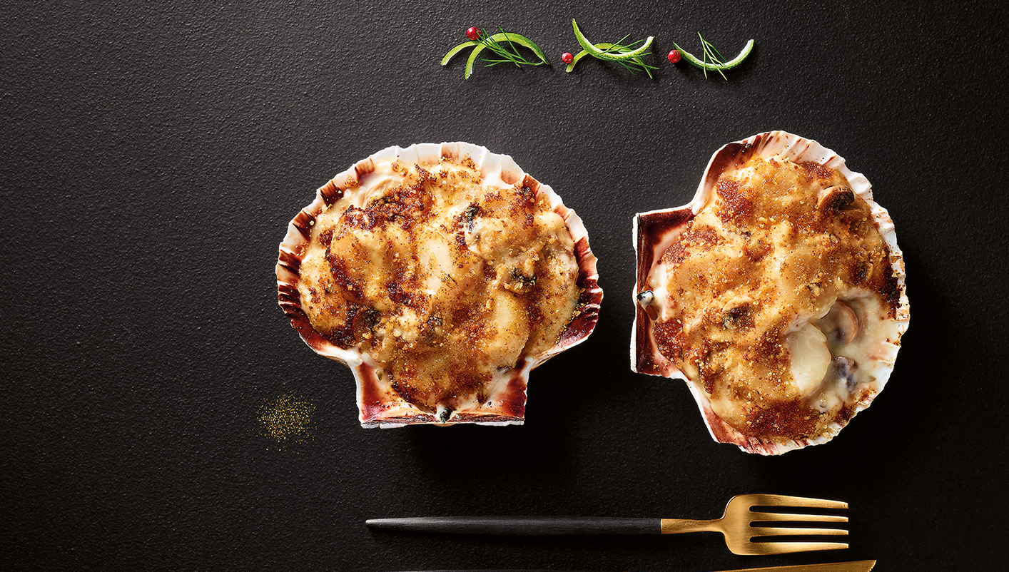 1 Coquille St-Jacques* LR, sauce Muscadet Le lot de 2