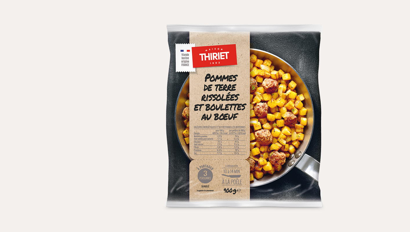 Pommes de terre rissolées et boulettes boeuf Le 2ème à -50%