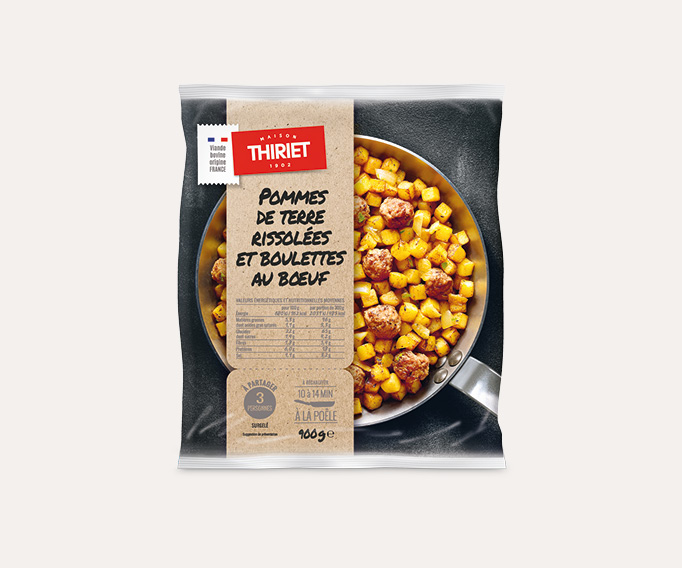 Pommes de terre rissolées et boulettes boeuf Le 2ème à -50%