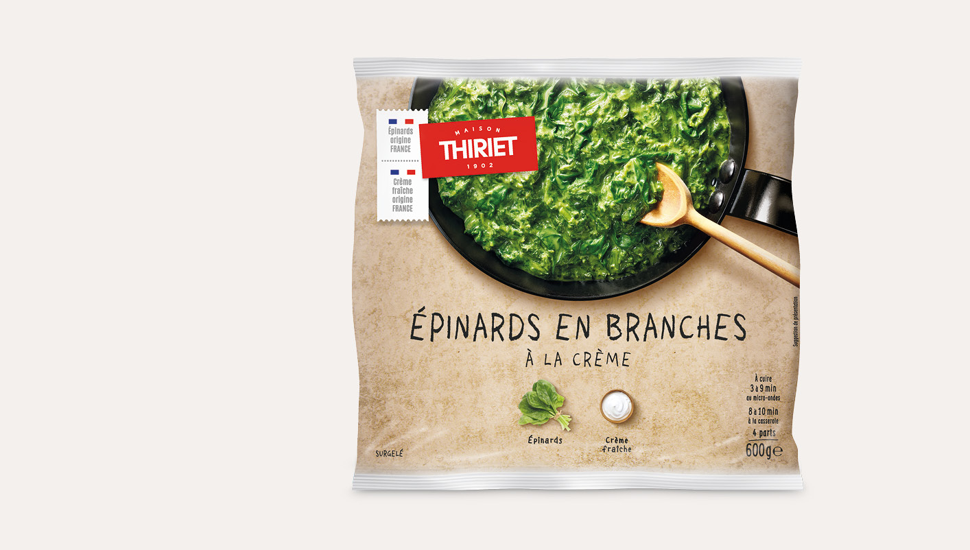 Epinards en branches à la crème Le 2ème à -50%