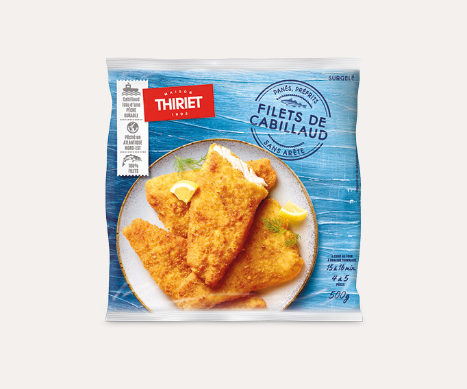 4 filets de cabillaud panés