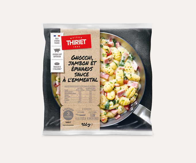 Gnocchi jambon, épinards, sauce emmental Le 2ème à -50%