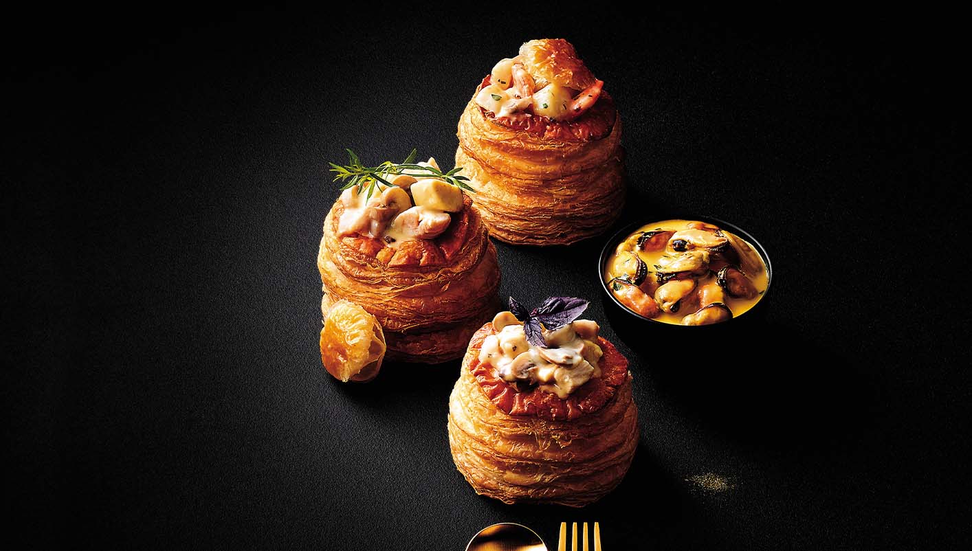 Garniture aux moules, sauce safranée pour bouchées