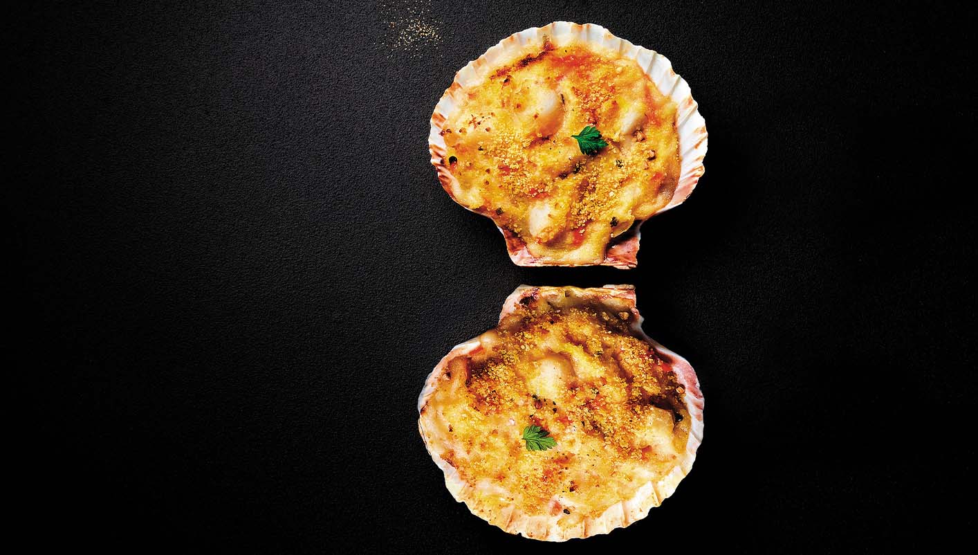 2 Coquilles aux cabillaud et St-Jacques, sauce au citron