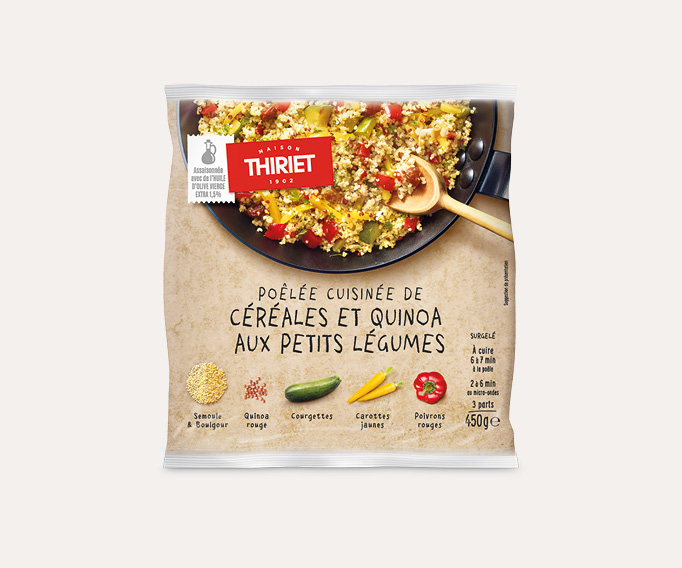 Poêlée cuisinée de céréales et quinoa aux petits légumes