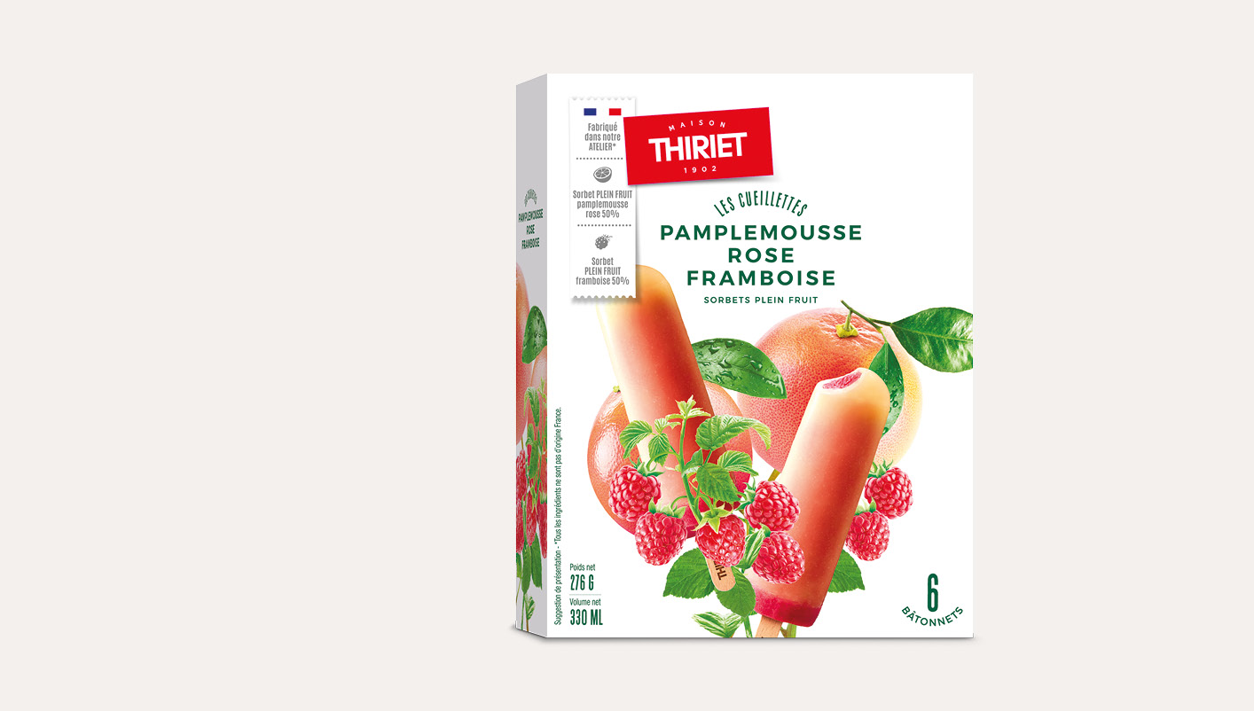 6 Bâtonnets Plein Fruit Pamplemousse rose/framboise