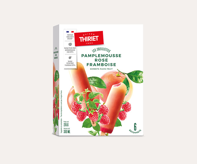 6 Bâtonnets Plein Fruit Pamplemousse rose/framboise