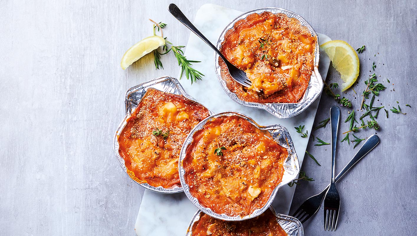 6 Coquilles au colin d'Alaska, sauce corail Le 2ème à -50%