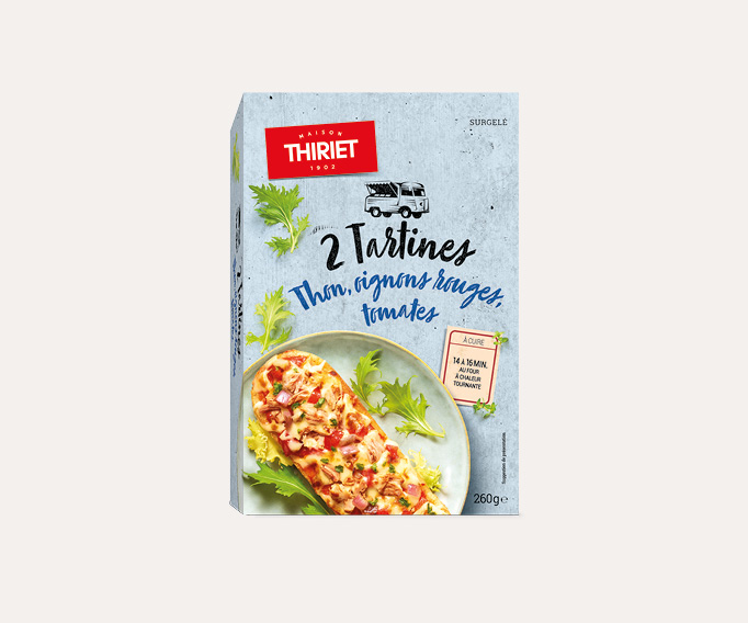 2 Tartines thon, oignons rouges, tomates