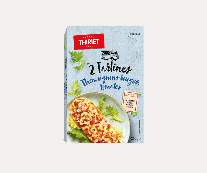 2 Tartines thon, oignons, tomates