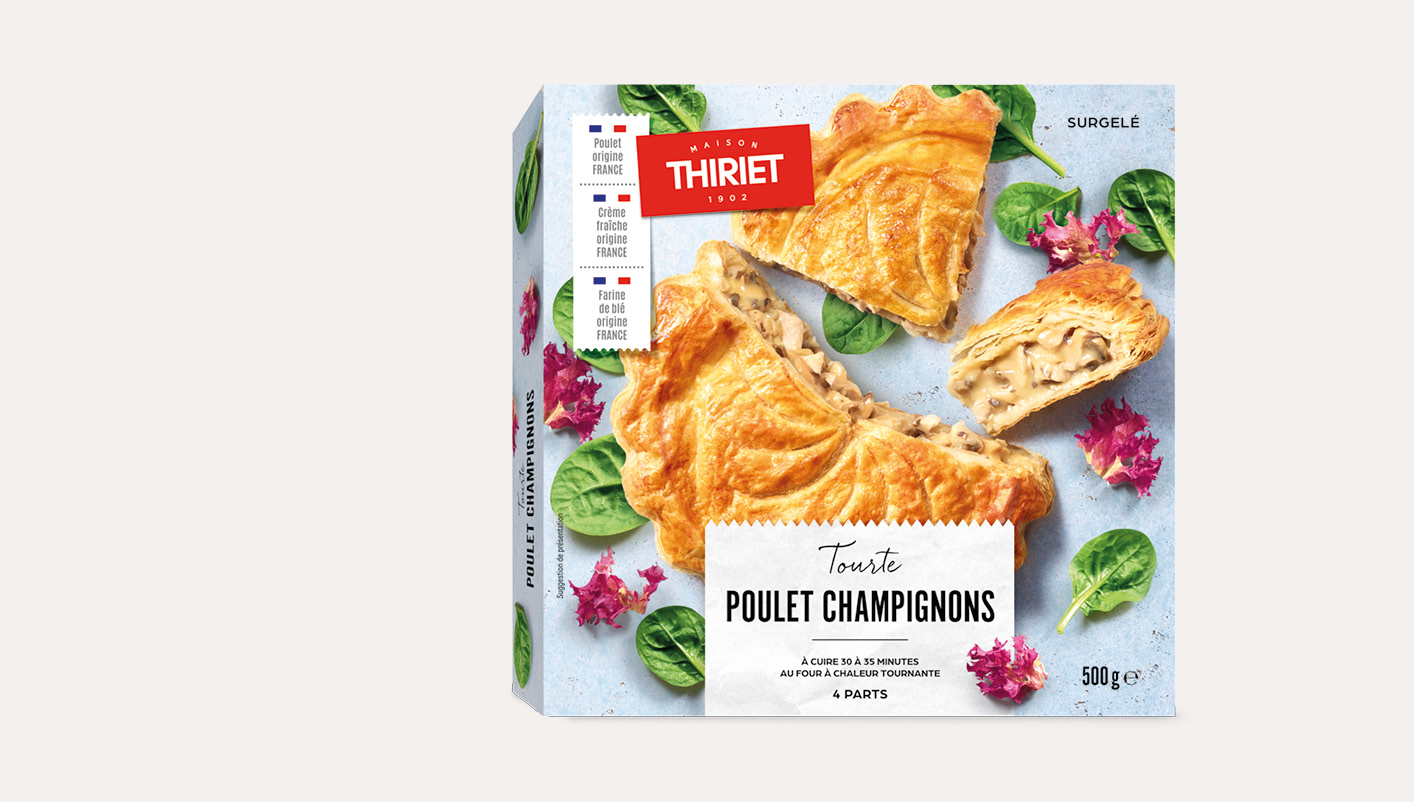 Tourte poulet, champignons