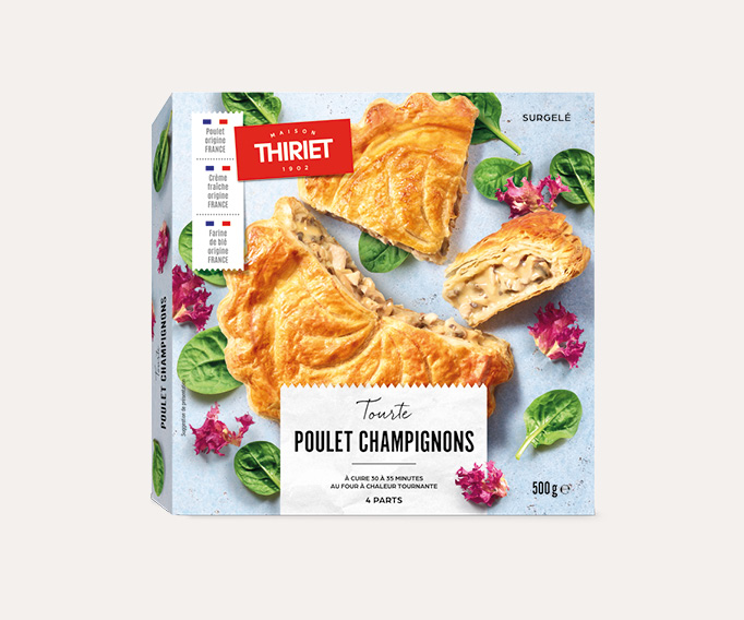 Tourte poulet / champignons Lot de 2