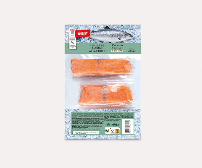 4 Pavés de saumon Atlantique sans peau Le lot de 2