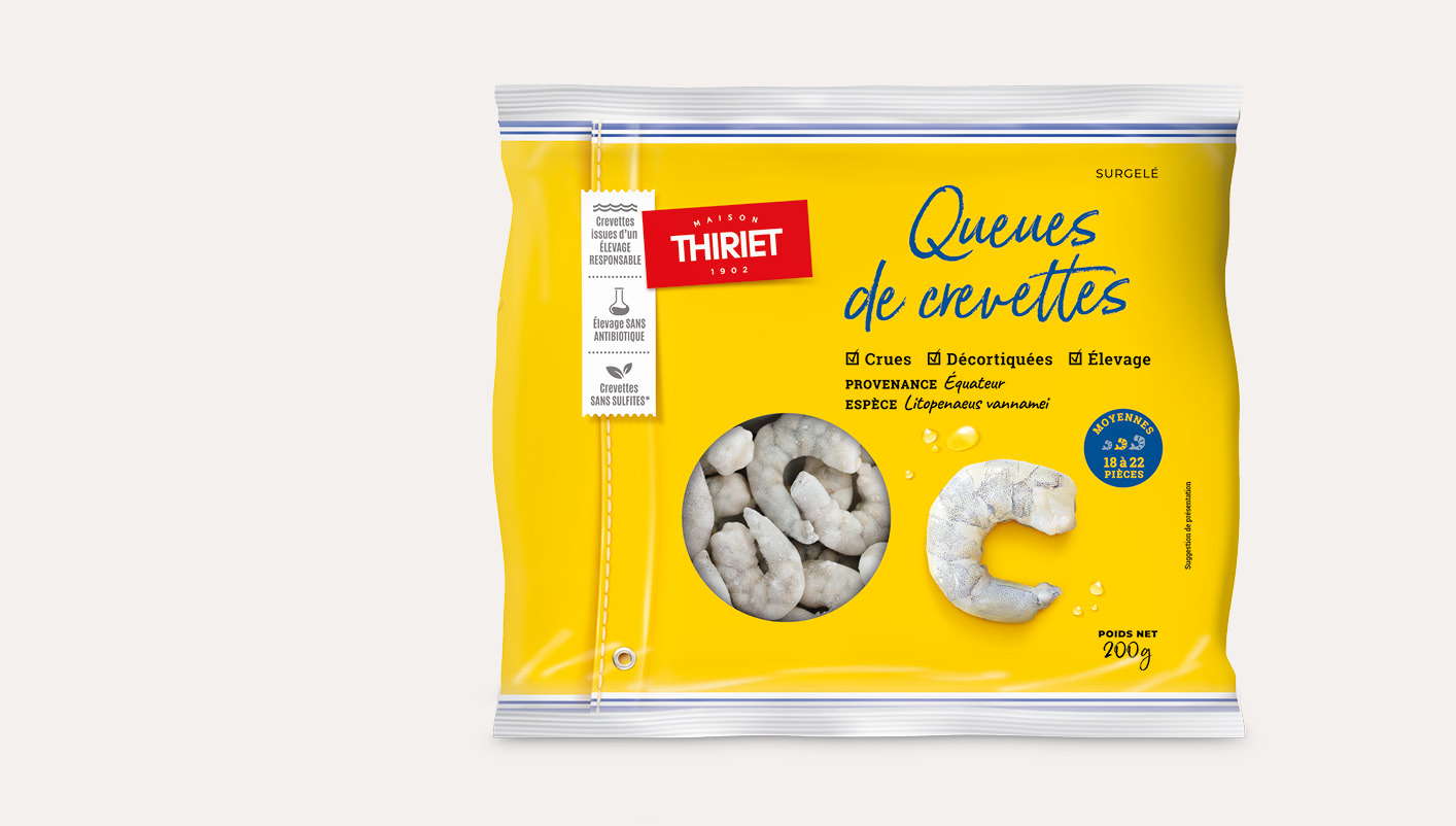 Queues de crevettes décortiquées crues Le 2ème à -30%