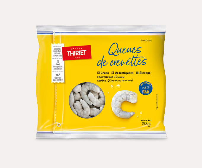 Queues de crevettes décortiquées crues Le 2ème à -30%