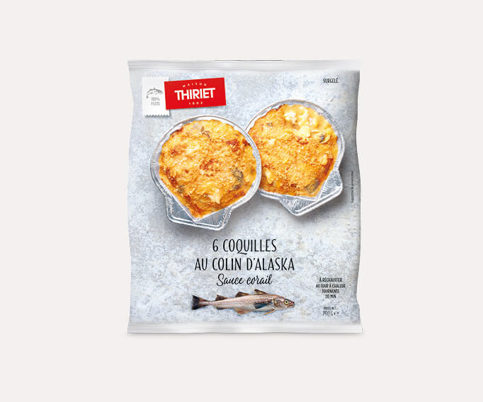 6 Coquilles au colin d'Alaska sauce corail Lot de 2 sachets