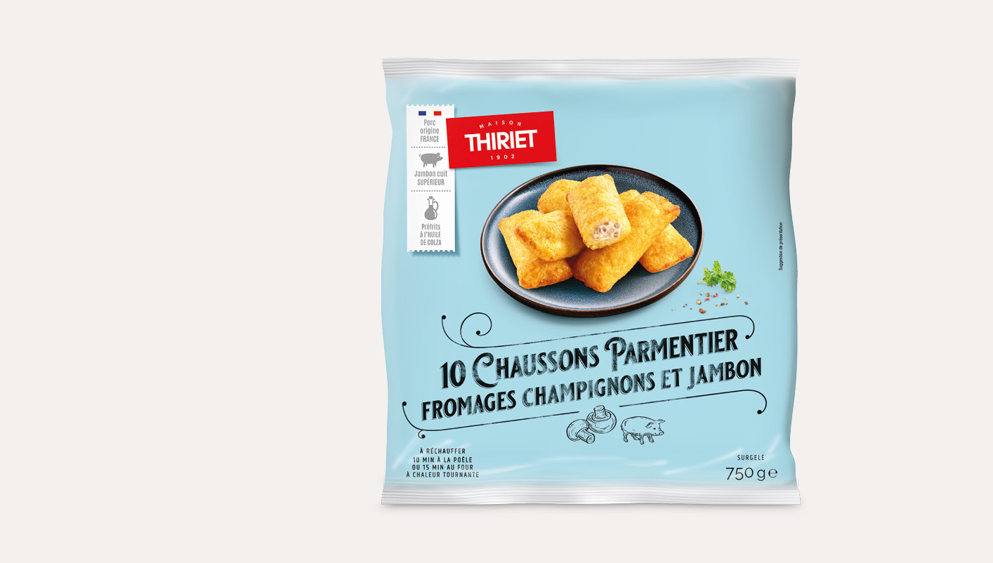 10 Chaussons parmentier fromages champ. jambon