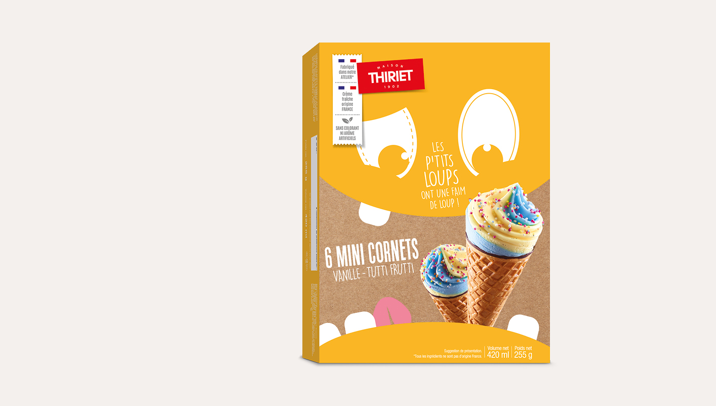 6 Cornets vanille/tutti frutti