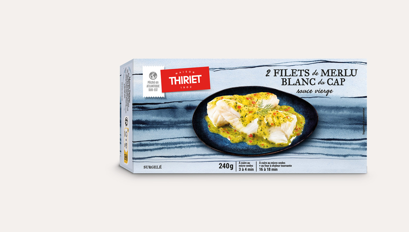 2 Filets de merlu blanc du Cap sauce vierge, en papillote
