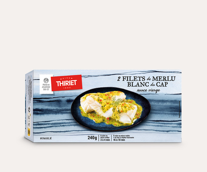 2 Filets de merlu blanc du Cap sauce vierge, en papillote