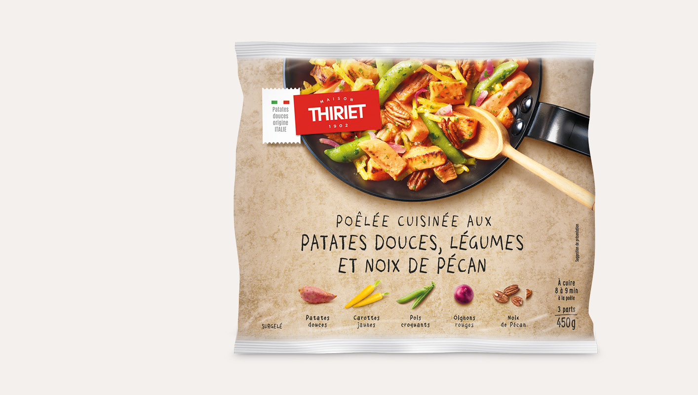 Poêlée aux patates douces, légumes, noix de pécan