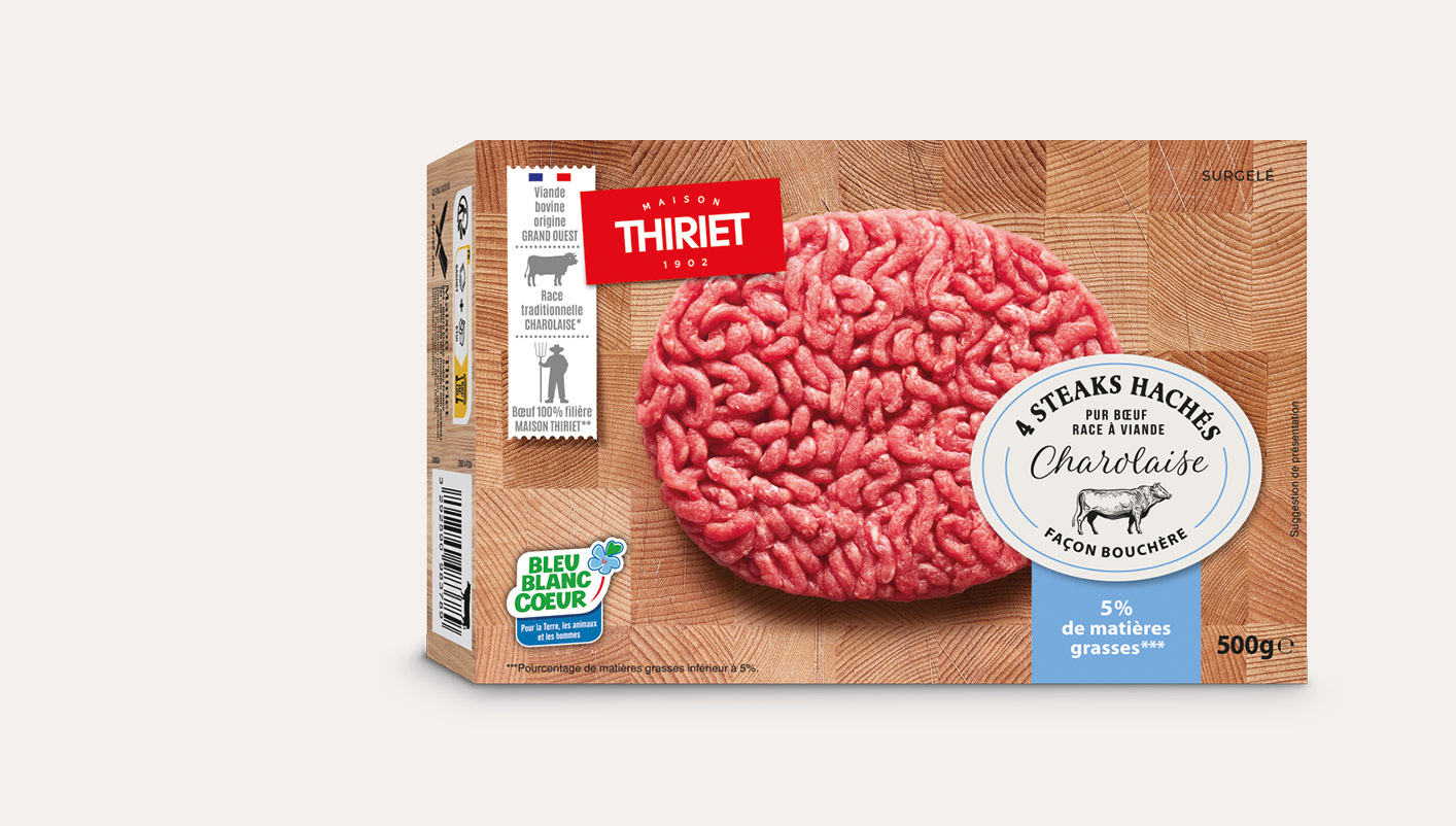 4 Steaks hachés pur bœuf façon bouchère 5% MG