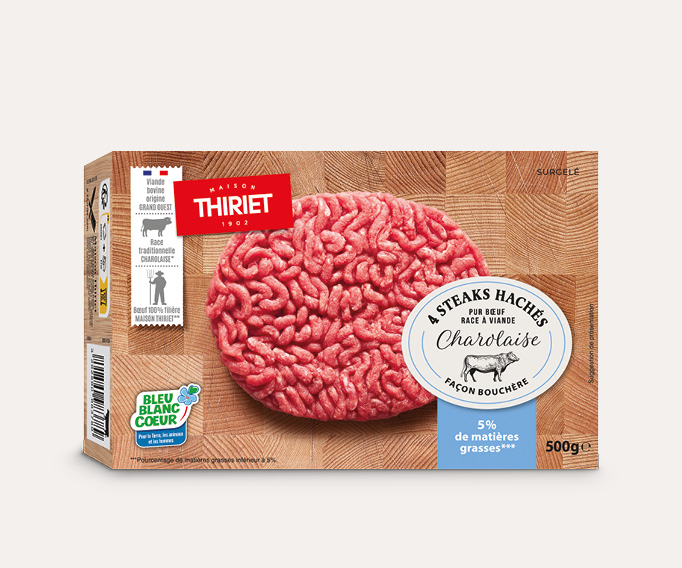 4 Steaks hachés pur bœuf façon bouchère 5% MG