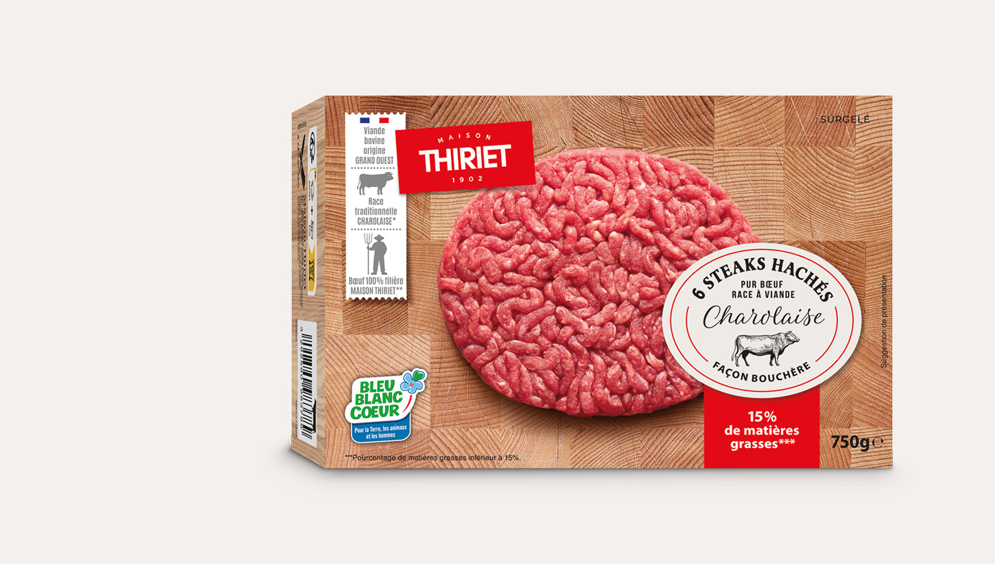 6 Steaks hachés pur bœuf 15% MG race Charolaise