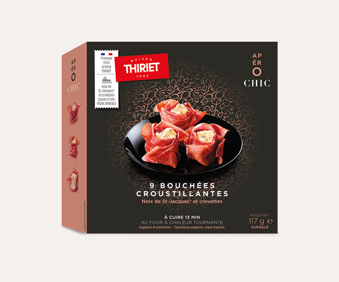 9 Bouchées croustillantes noix de St-Jacques* et crevettes