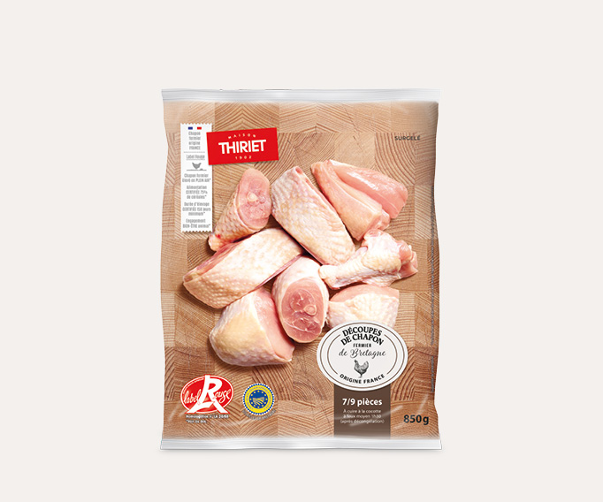 Découpe de chapon fermier de Bretagne