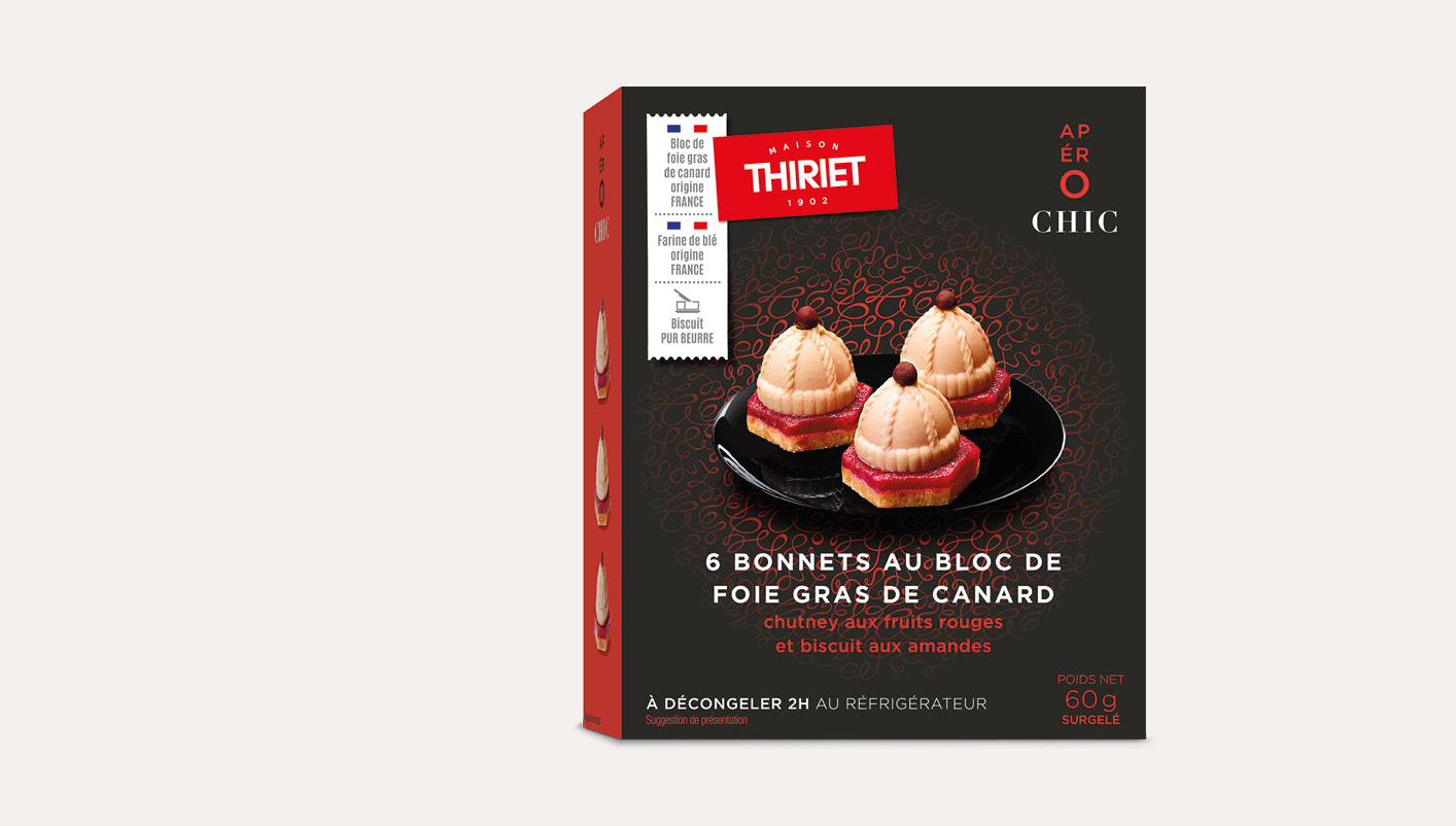 6 Bonnets au bloc de foie gras de canard