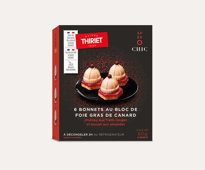 6 Bonnets au bloc de foie gras de canard