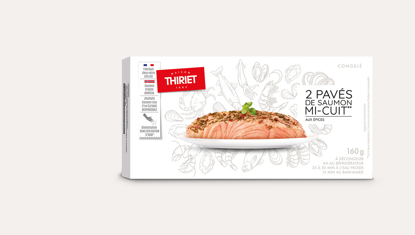 2 pavés de saumon mi-cuit aux épices