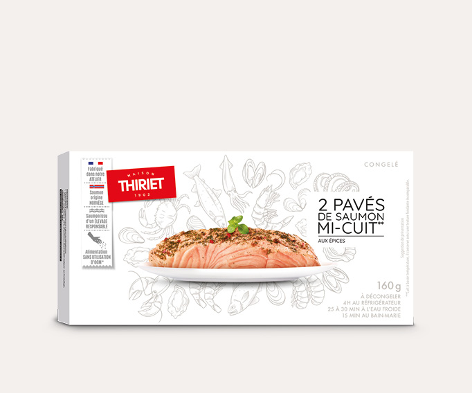 2 pavés de saumon mi-cuit aux épices