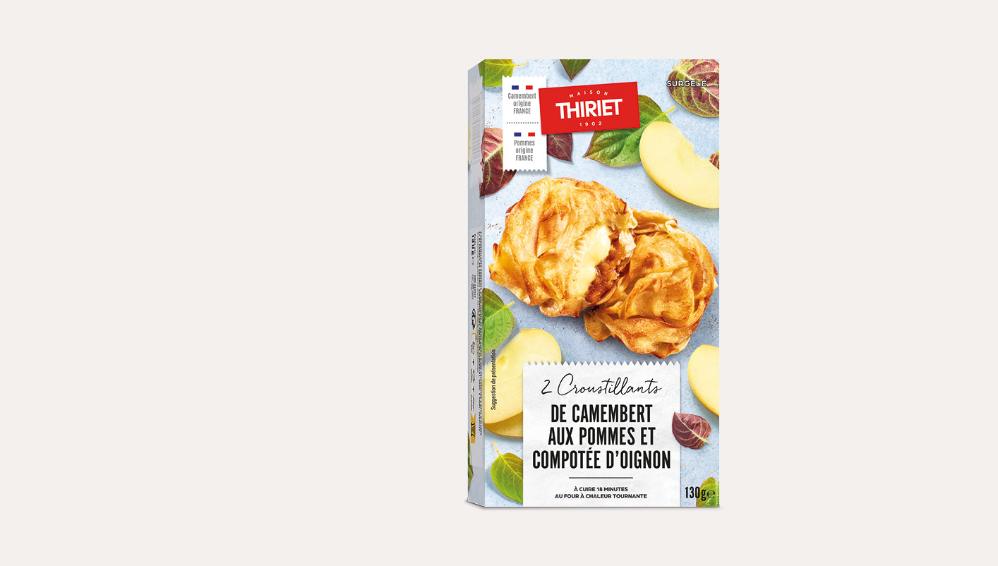 2 Croustillants de camembert aux pommes et compotée d’oignon