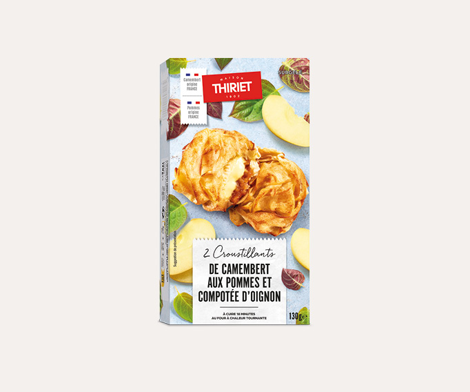 2 Croustillants de camembert aux pommes et compotée d’oignon