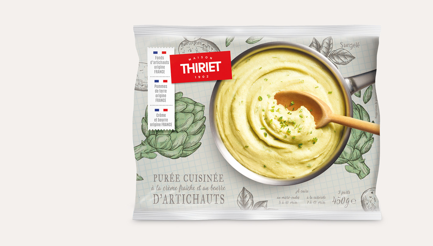 Purée  cuisinée d'artichauts et pommes de terre