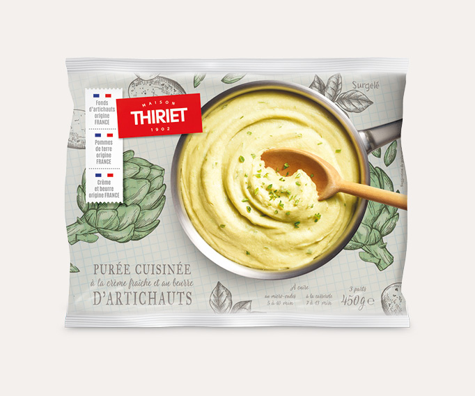 Purée  cuisinée d'artichauts et pommes de terre