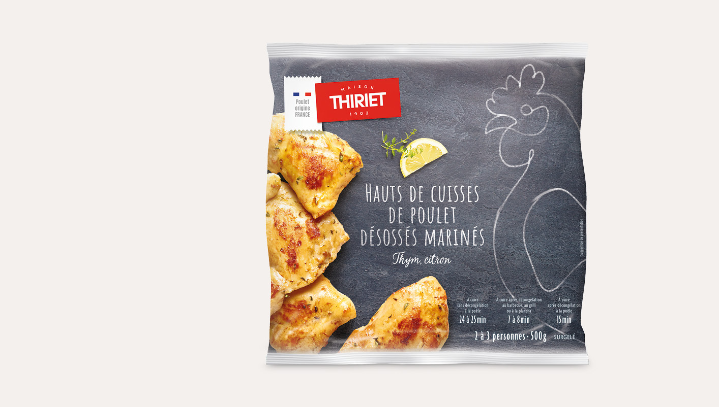 Hauts de cuisses de poulet désossés marinés thym, citron