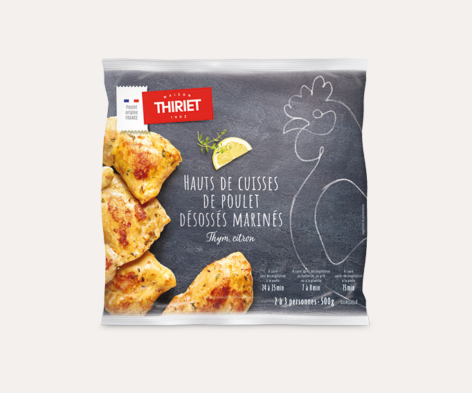 Hauts de cuisses de poulet désossés marinés thym, citron