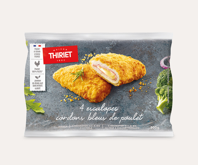 4 Escalopes cordons bleus de poulet Le lot de 2