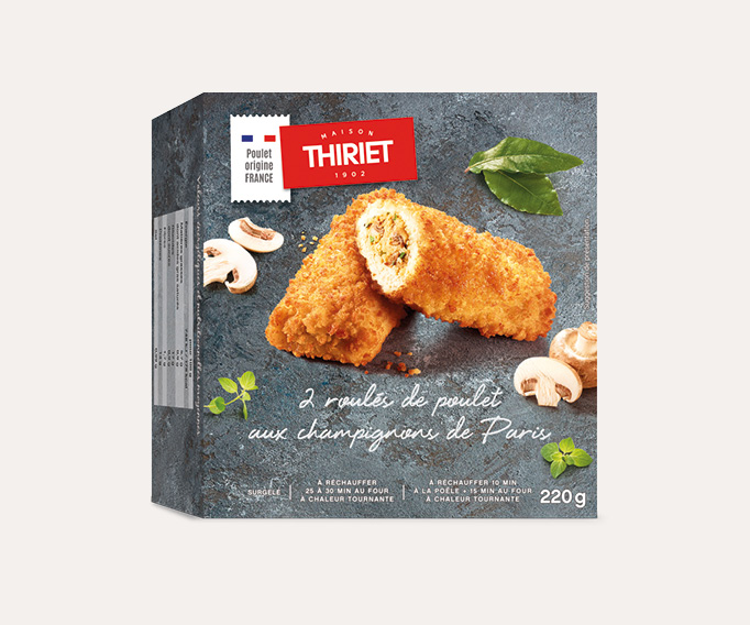 2 Roulés de poulet aux champignons de Paris