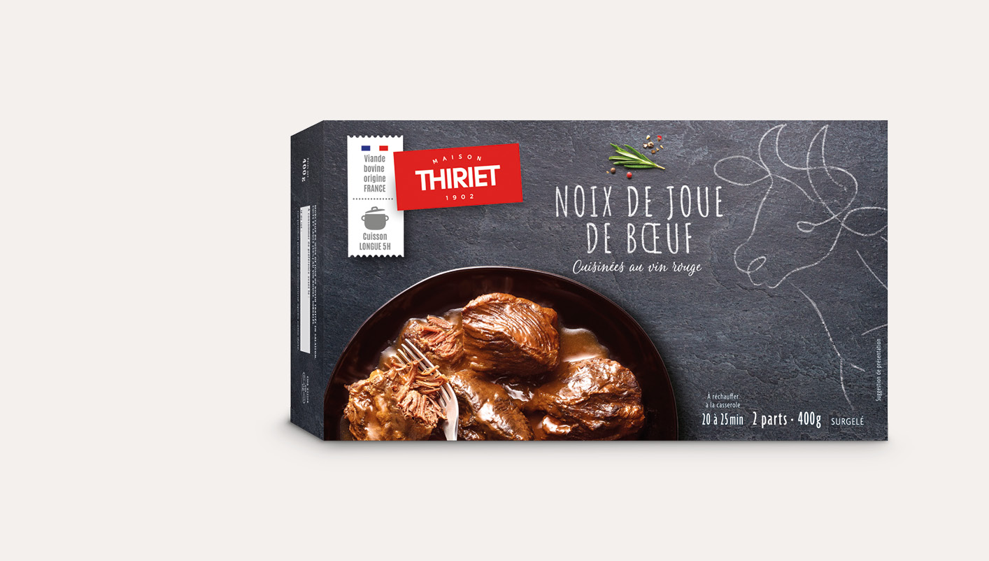 Noix de joue de bœuf cuisinée au vin rouge